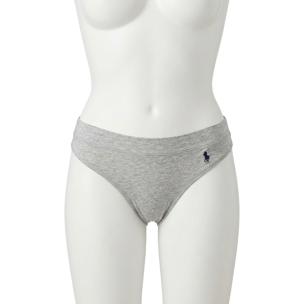 NEW POLO RALPH LAUREN stretch cotton thong panty in heather grey